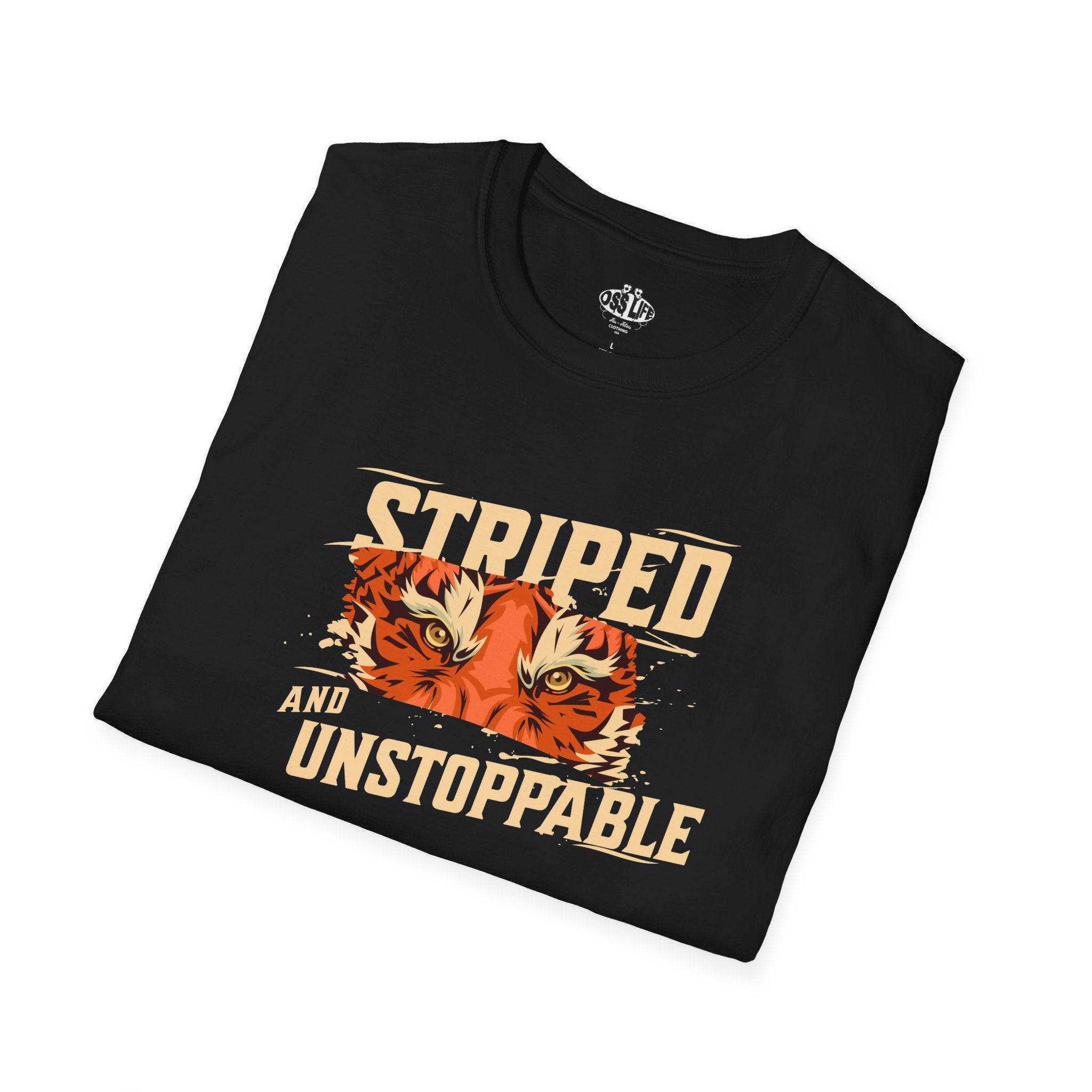 Striped and Unstoppable Tiger Softstyle Adult Unisex T-shirt