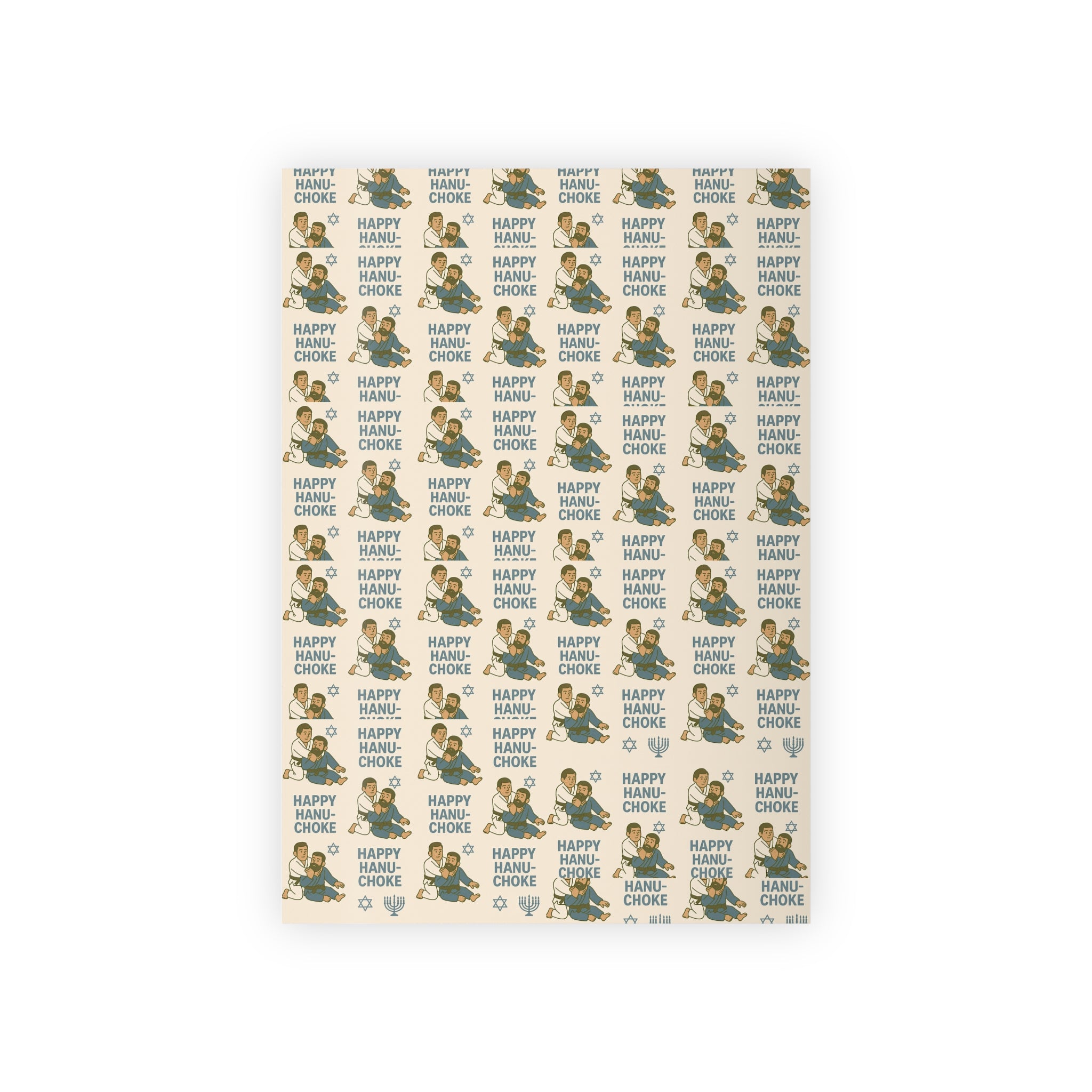Happy Hanu-Choke Men's Jiu-Jitsu Holiday Gift Wrapping Paper Roll (1 roll)