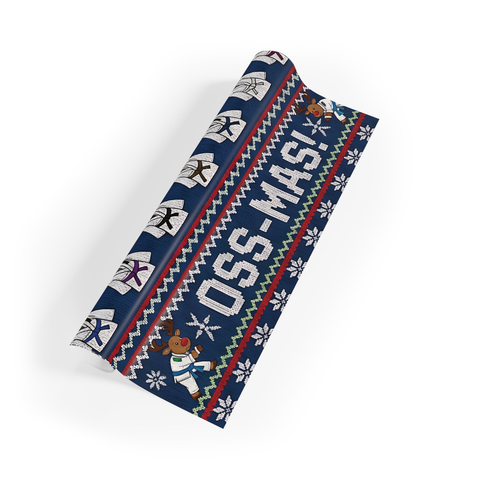 OSS-mas! Reindeer Grapplers Jiu-Jitsu Holiday Gift Wrapping Paper (1 roll)