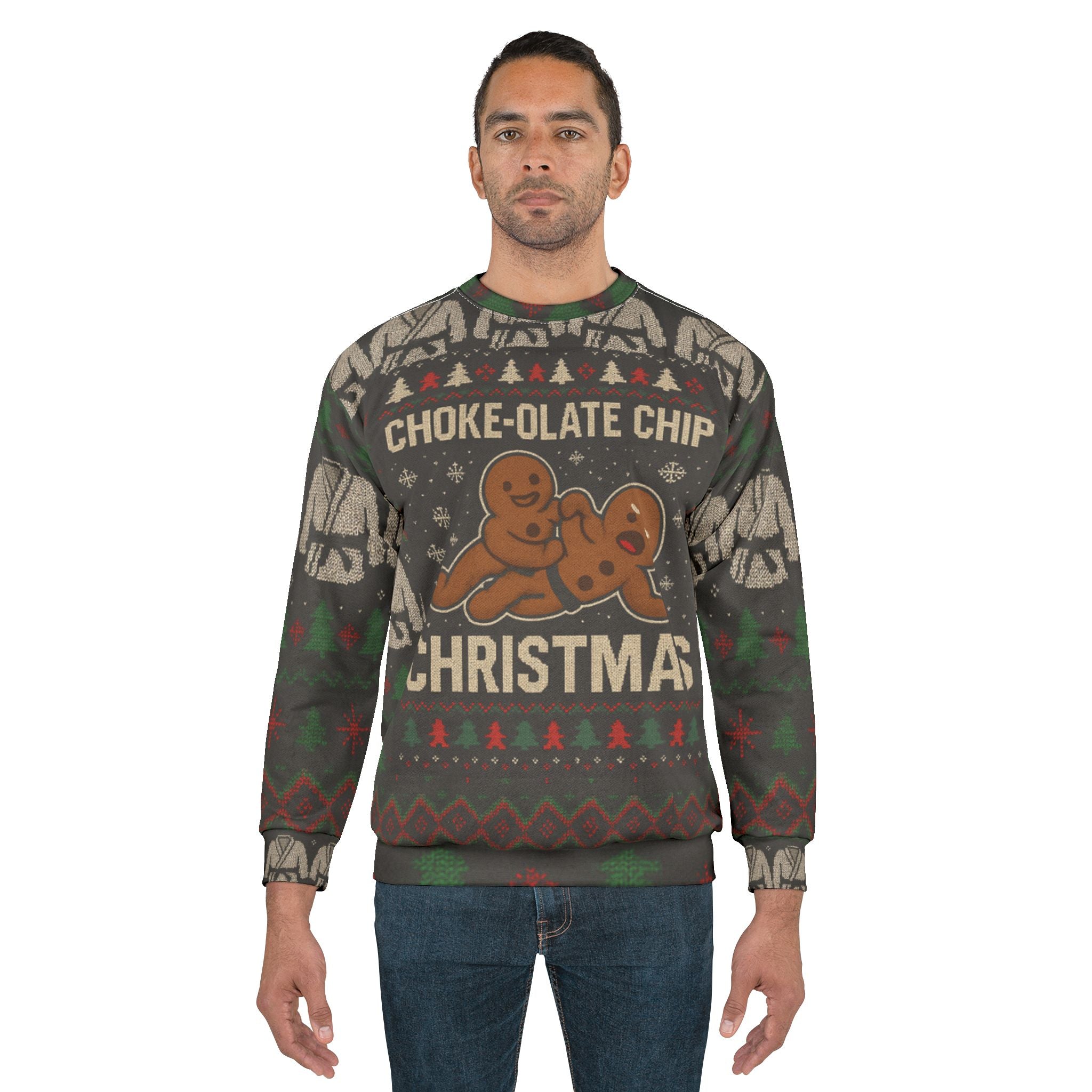 Choke-olate Chip Ugly Christmas Unisex Sweatshirt (All Over Print)