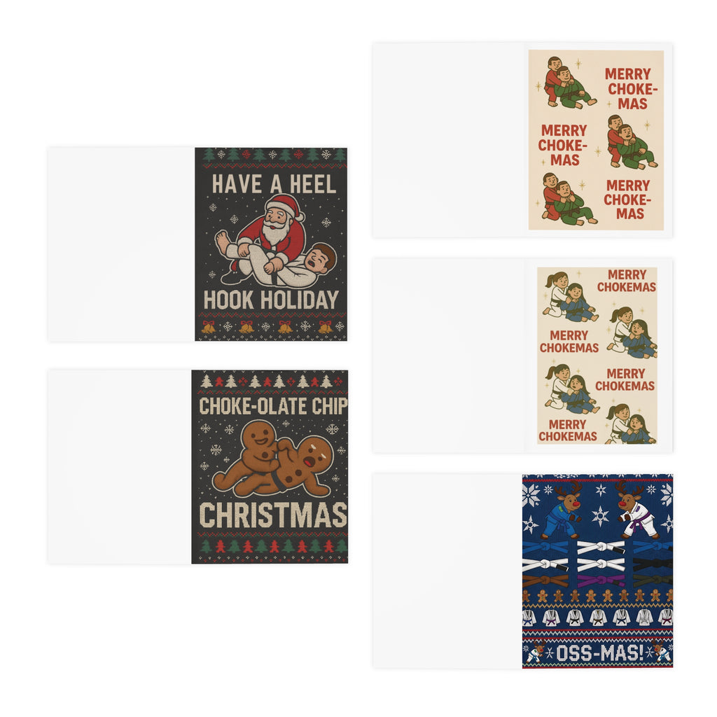 Jiu-Jitsu Christmas Greeting Card Multi-Design 5-Pack