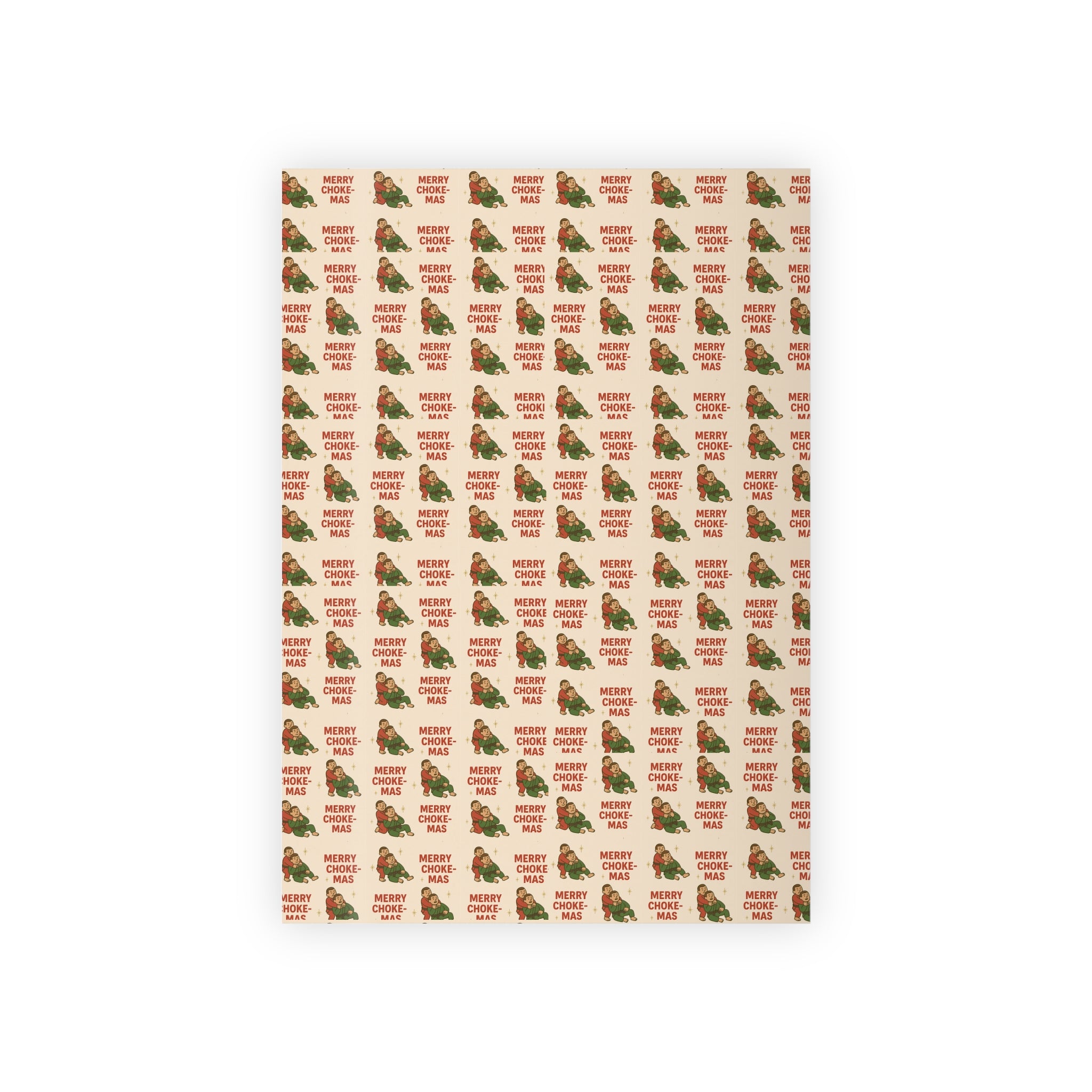 Merry Choke-Mas Men's Jiu-Jitsu Holiday Gift Wrapping Paper Roll (1 roll)