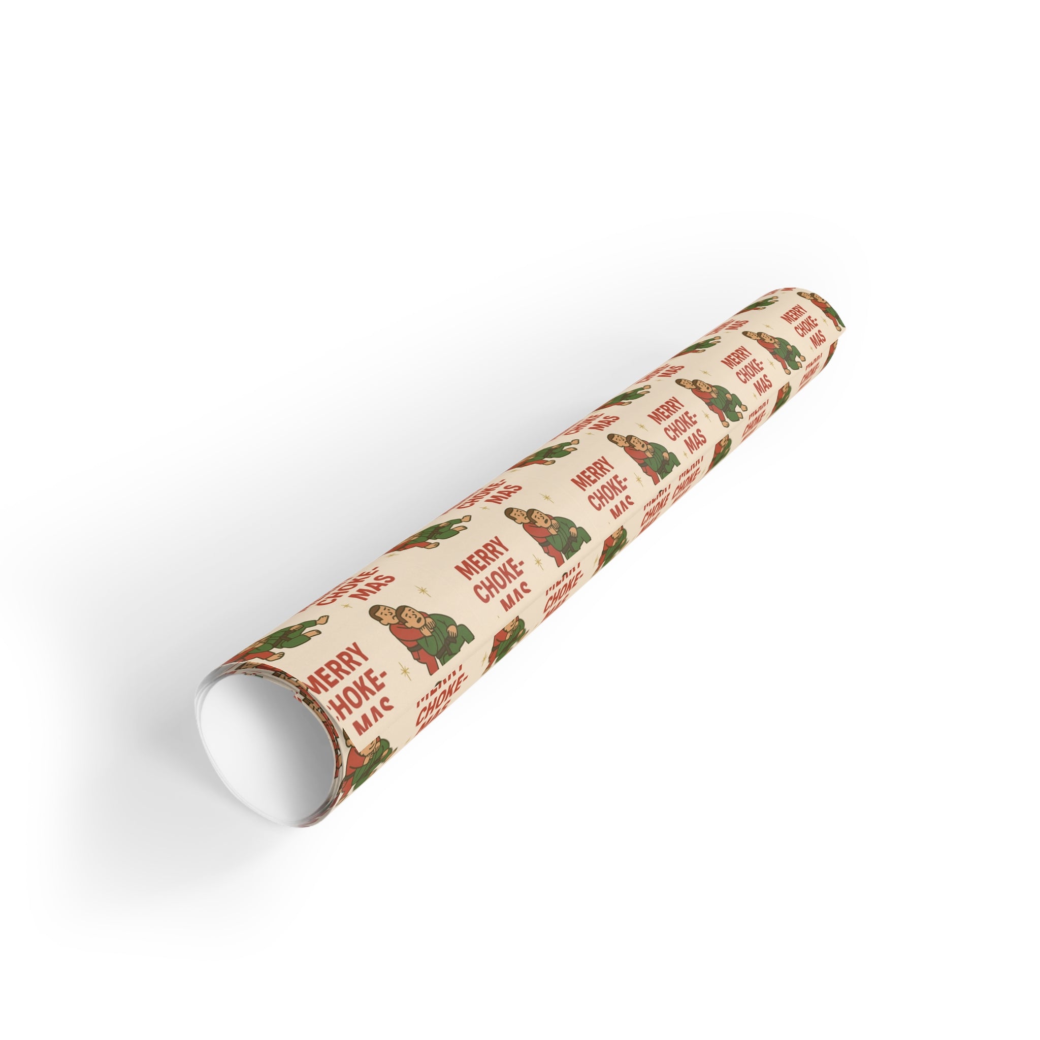 Merry Choke-Mas Men's Jiu-Jitsu Holiday Gift Wrapping Paper Roll (1 roll)