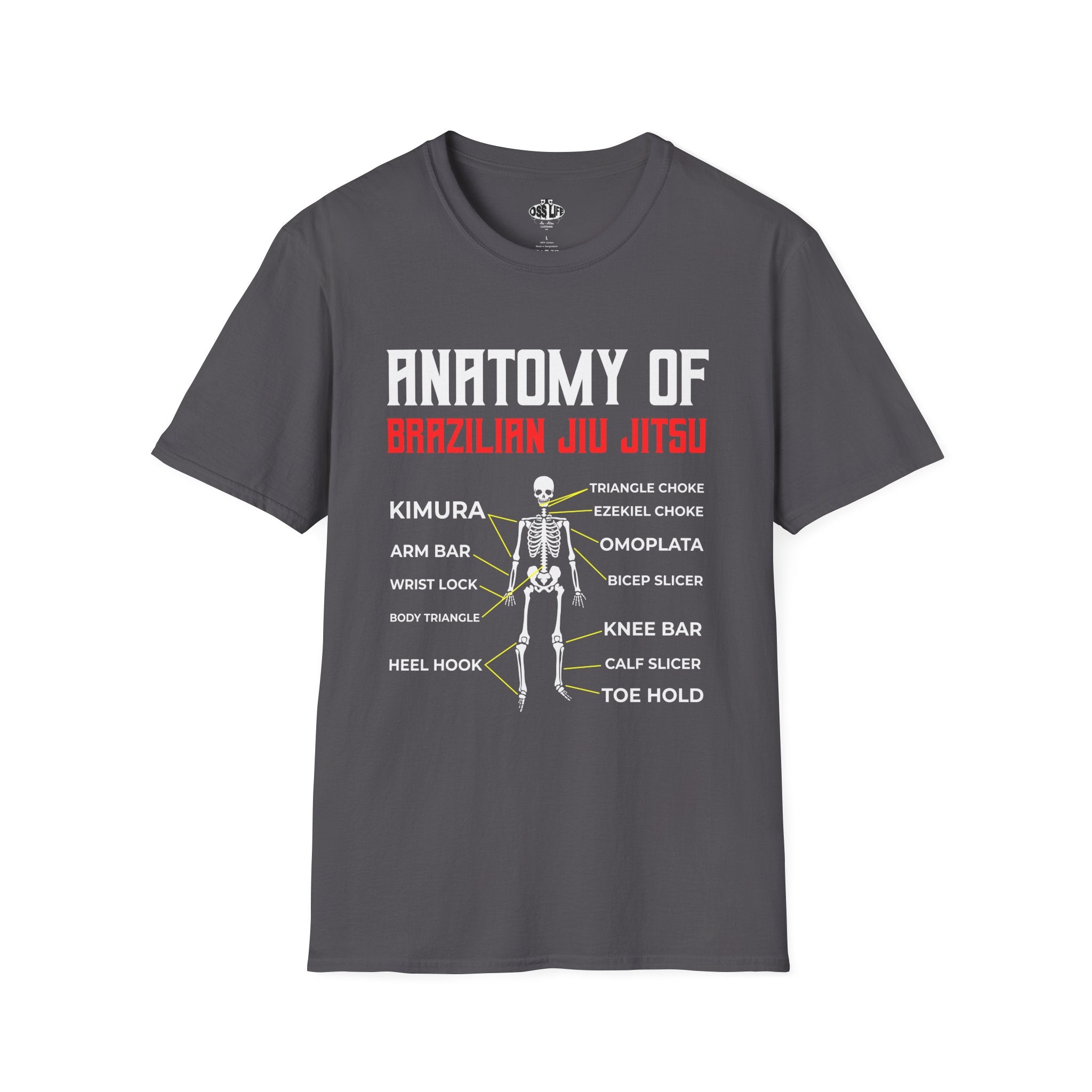 Brazilian Jiu-Jitsu Anatomy Unisex Softstyle T-Shirt