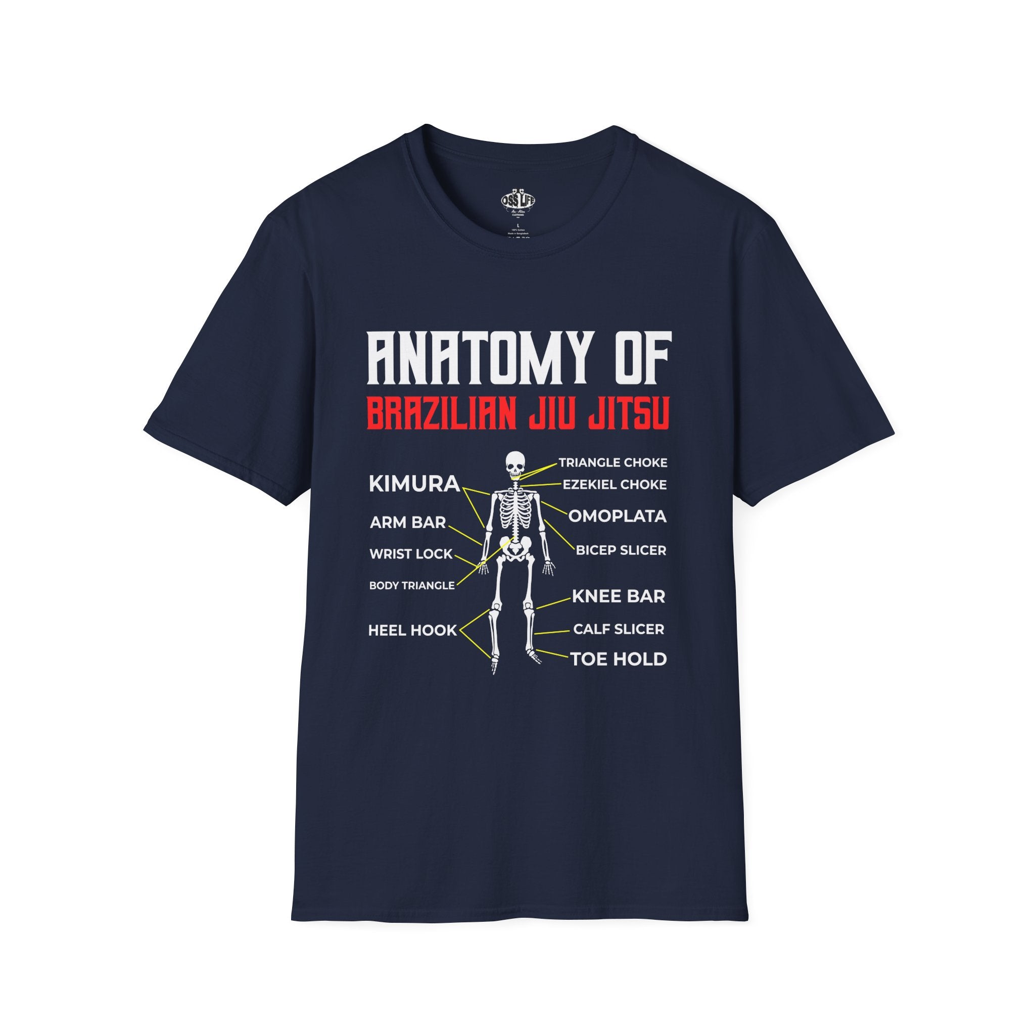 Brazilian Jiu-Jitsu Anatomy Unisex Softstyle T-Shirt