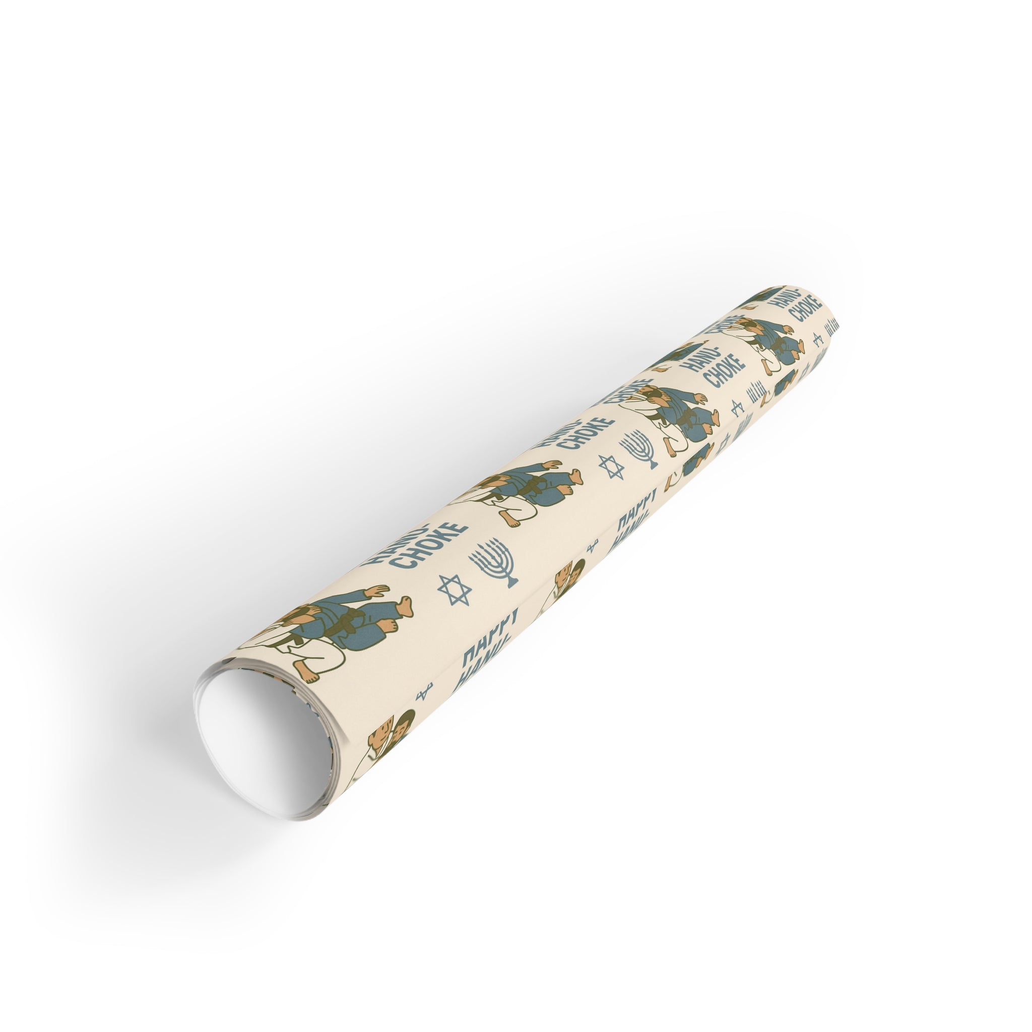 Happy Hanu-Choke Men's Jiu-Jitsu Holiday Gift Wrapping Paper Roll (1 roll)