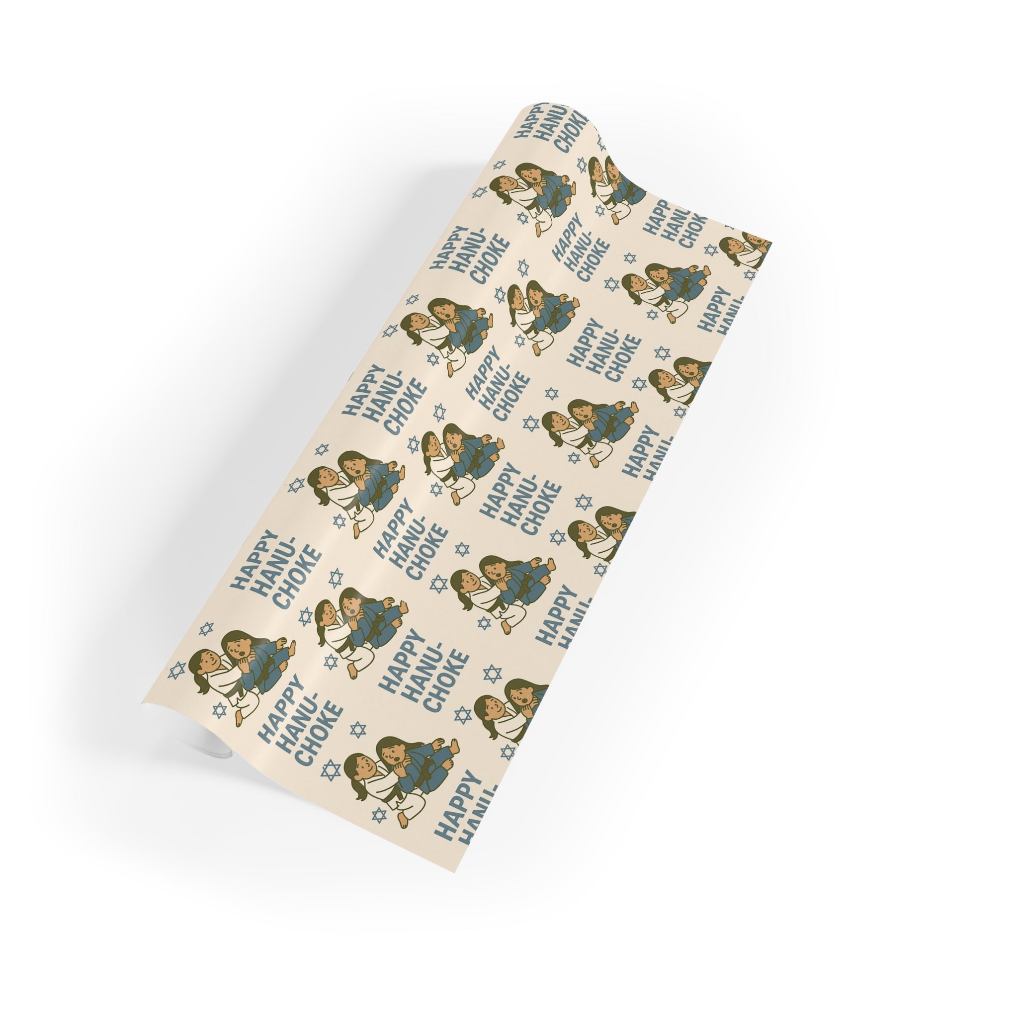 Happy Hanu-Choke Ladies Jiu-Jitsu Holiday Gift Wrapping Paper Roll (1 roll)