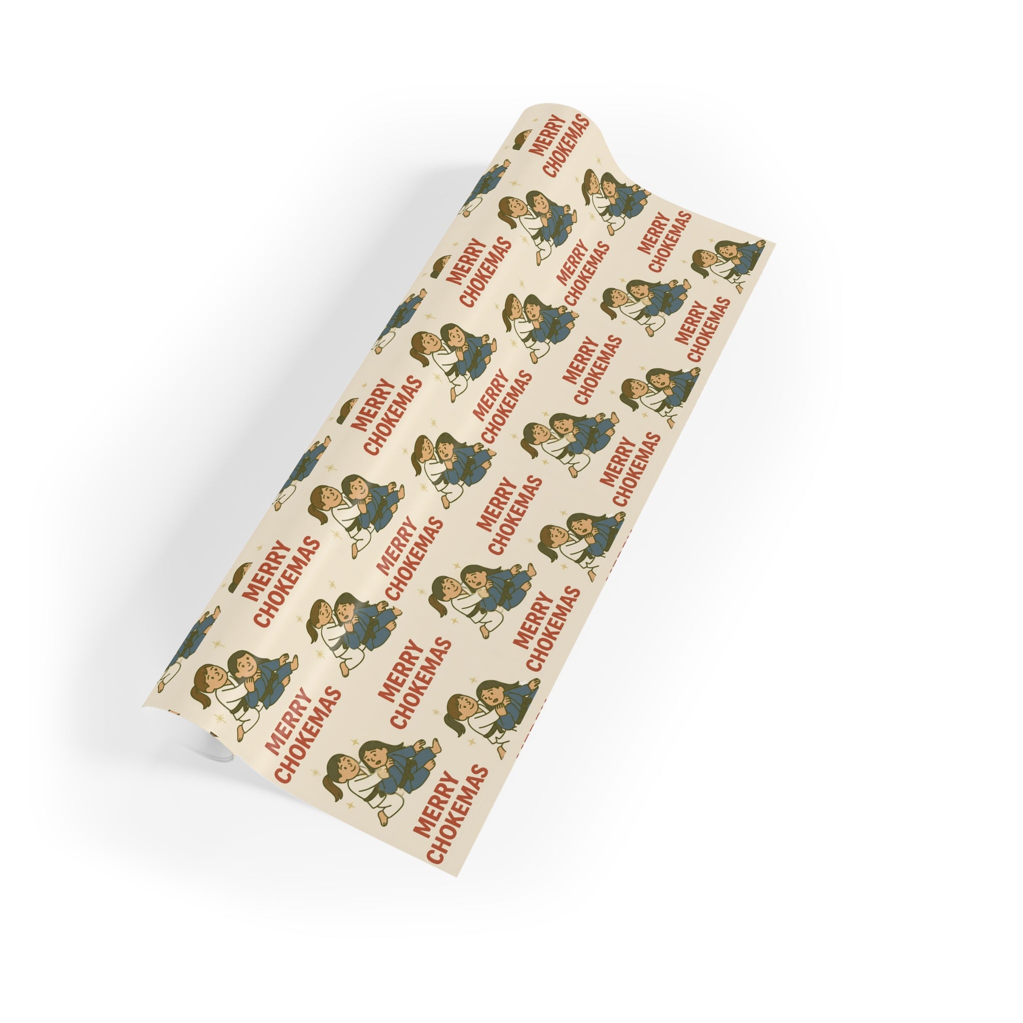 Merry Choke-mas Ladies Jiu-Jitsu Holiday Gift Wrapping Paper Roll (1 roll)