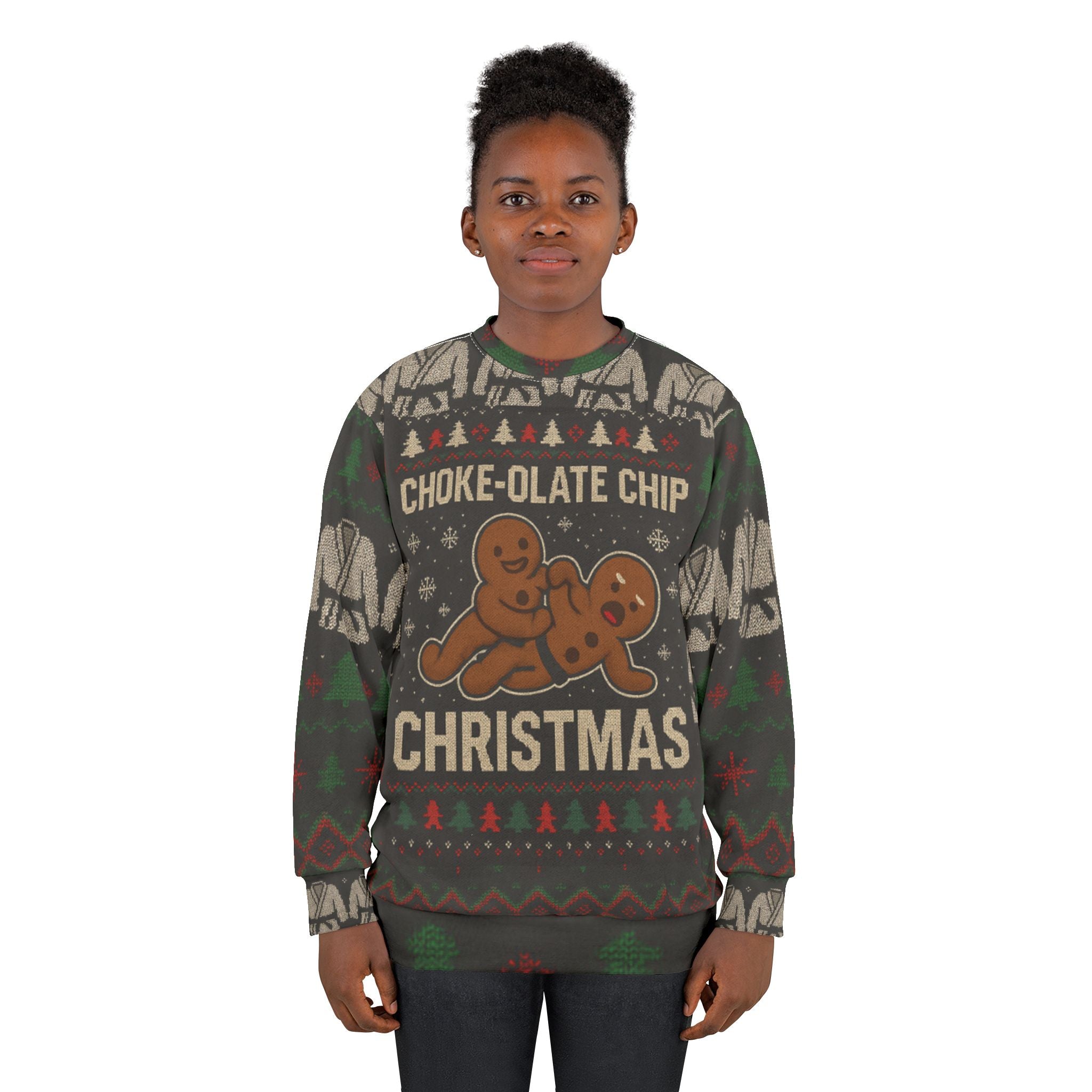 Choke-olate Chip Ugly Christmas Unisex Sweatshirt (All Over Print)
