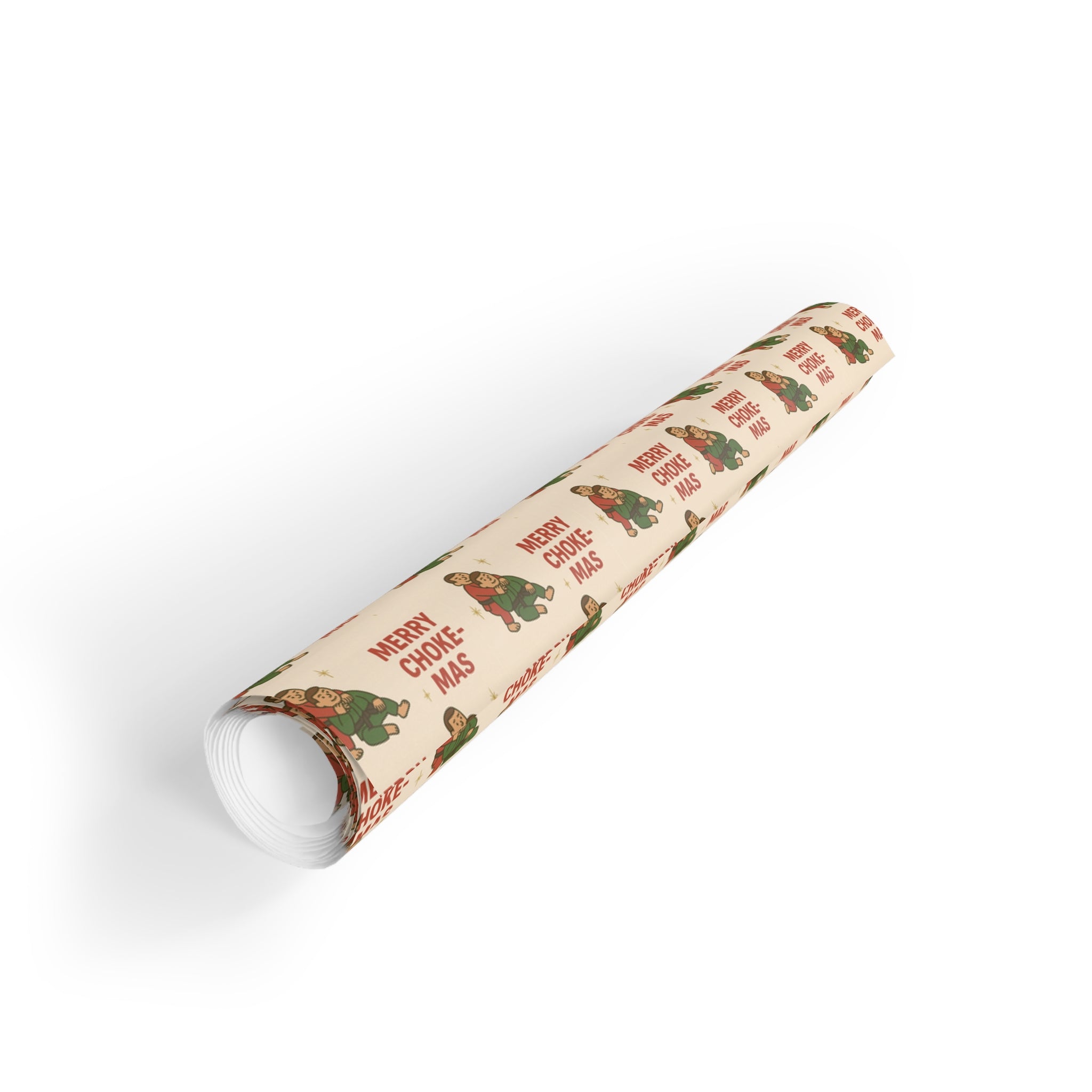 Merry Choke-Mas Men's Jiu-Jitsu Holiday Gift Wrapping Paper Roll (1 roll)